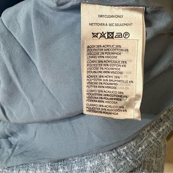 Anthropologie Maeve Sleeveless Tweed Blazer Mini Dress NEW Plus Size 18W in Blue - Picture 13 of 13